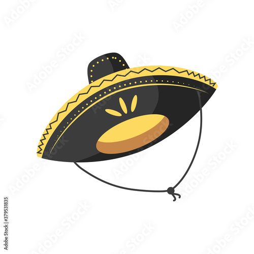 mexican mariachi hat detailed style icon vector design