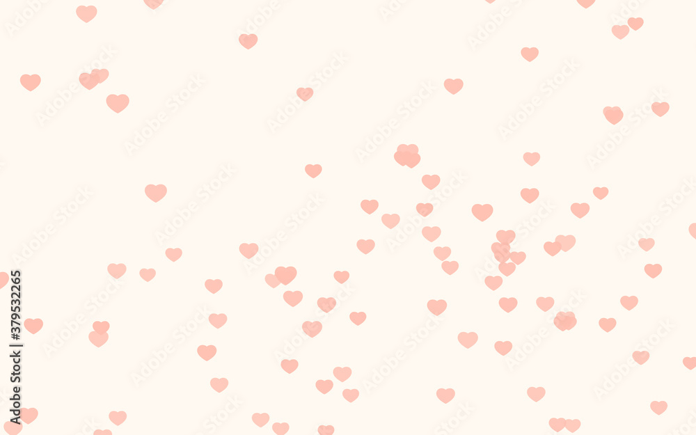 Valentine day pink hearts on pink rose background.