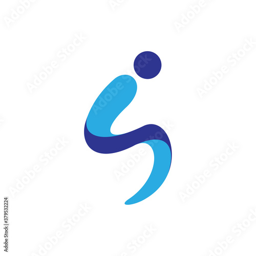 3D Si letter logo design vector