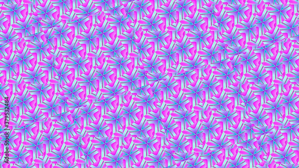 Repeating Pattern of Spinning Kaleidoscopic Pink and Purple Simple Floral Repeating Pattern of Spinning Kaleidoscopic Pink and Purple Simple Floral