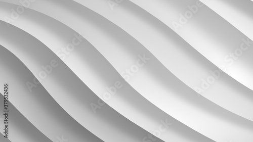White gray gradient geometric abstract background. Elegant curved lines and shape with color graphic design. 3d Rendering.