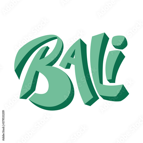 Isolated vector illustration of Lettering logo Bali
