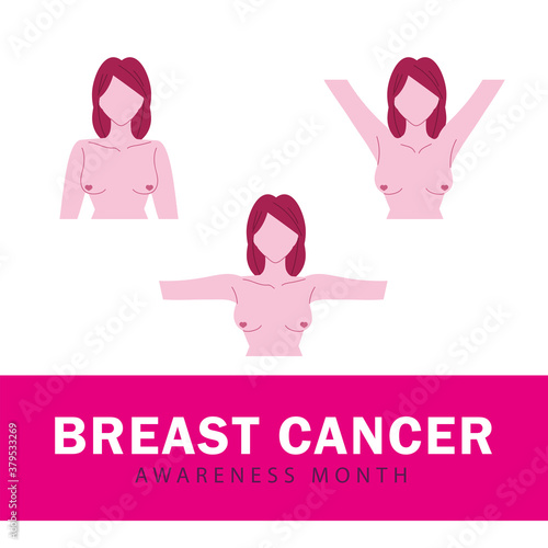 part of female torso, woman doing self check of breasts