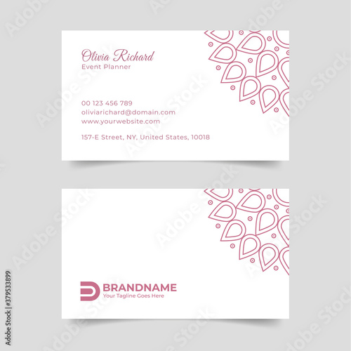 Elegant Floral Rose Business Card Template Design