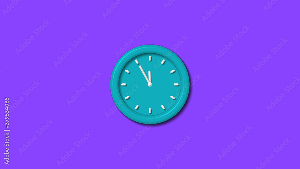 New cyan color 12 hours 3d wall clocki solated on purple background,clock isolated New cyan color 12 hours 3d wall clocki solated on purple background,clock isolated