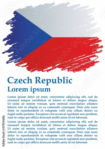 Flag of the Czech Republic, Czech Republic. Template for award design, an official document with the flag of of the Czech Republic. Bright, colorful vector illustration. 