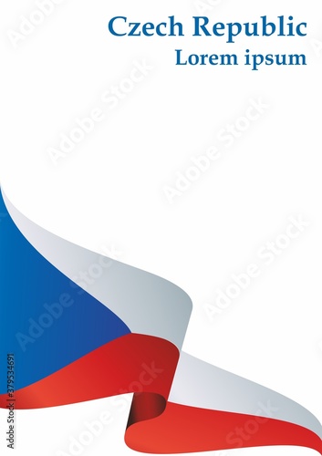 Flag of the Czech Republic, Czech Republic. Bright, colorful vector illustration.