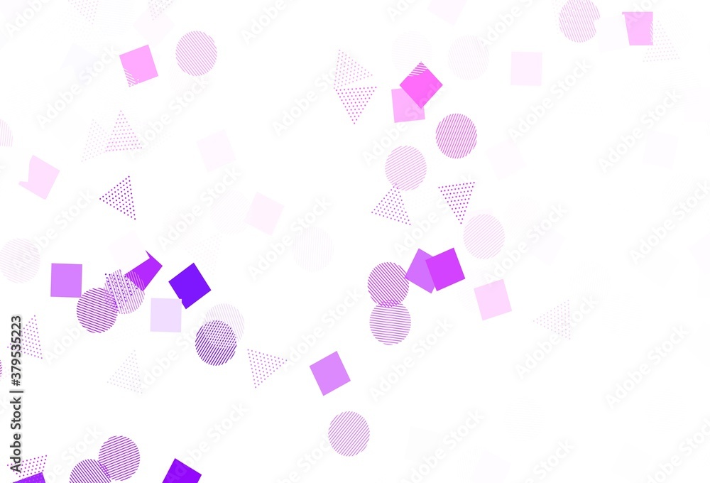Light Purple, Pink vector pattern with polygonal style with circles. Light Purple, Pink vector pattern with polygonal style with circles.