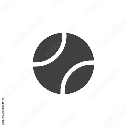 Tennis ball vector icon. filled flat sign for mobile concept and web design. glyph icon. Symbol, logo illustration. Vector graphics