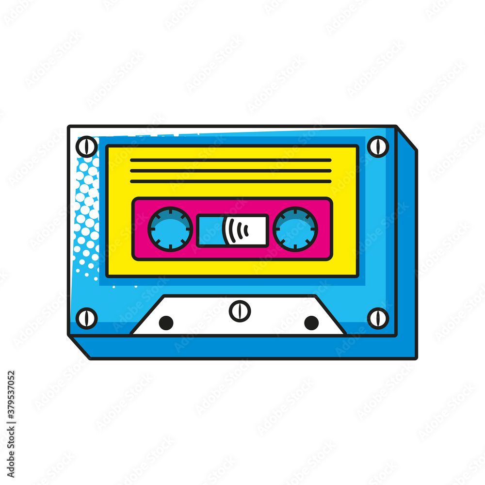 pop art cassette detailed style icon vector design