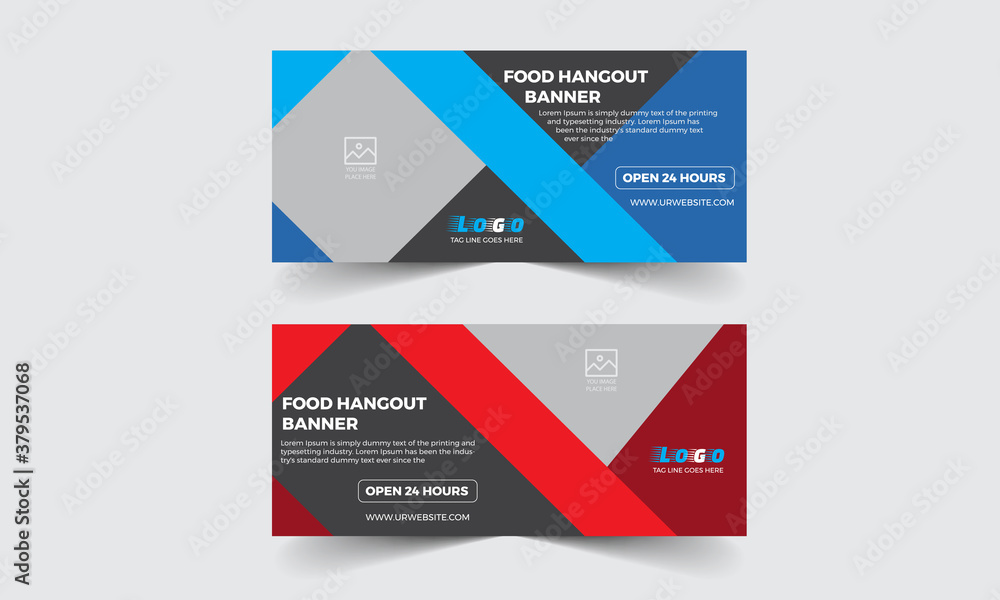 Blue abstract corporate business banner template, horizontal advertising business banner layout template flat design set clean modern geometric abstract background layout. Web banner template.