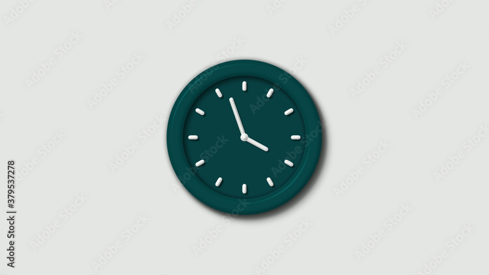 New cyan dark 3d wall clock on white background,wall clock New cyan dark 3d wall clock on white background,wall clock