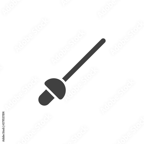Fencing rapier vector icon. filled flat sign for mobile concept and web design. Fencing sword glyph icon. Symbol, logo illustration. Vector graphics