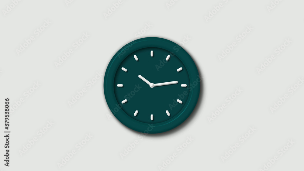 New cyan dark 3d wall clock on white background,wall clock New cyan dark 3d wall clock on white background,wall clock
