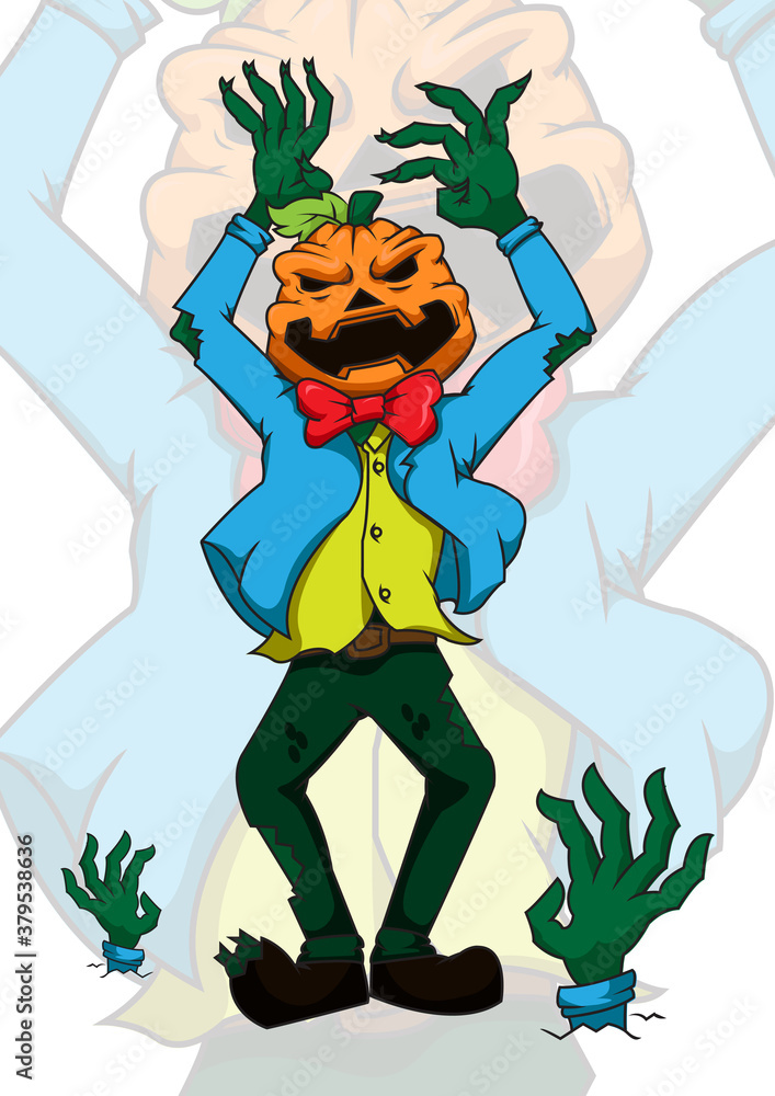 zombie with pumpkin