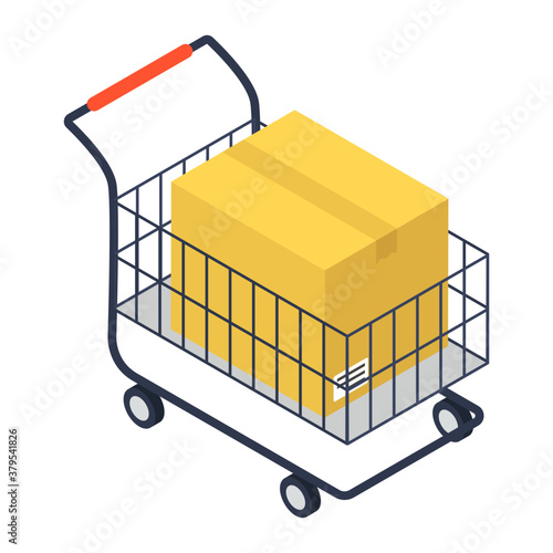 
Isometric vector design of shopping cart icon
