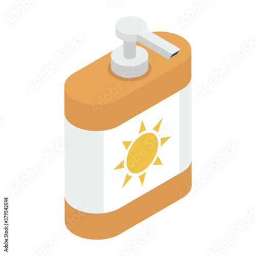 
Ultraviolet radiation protection lotion, sunblock icon
