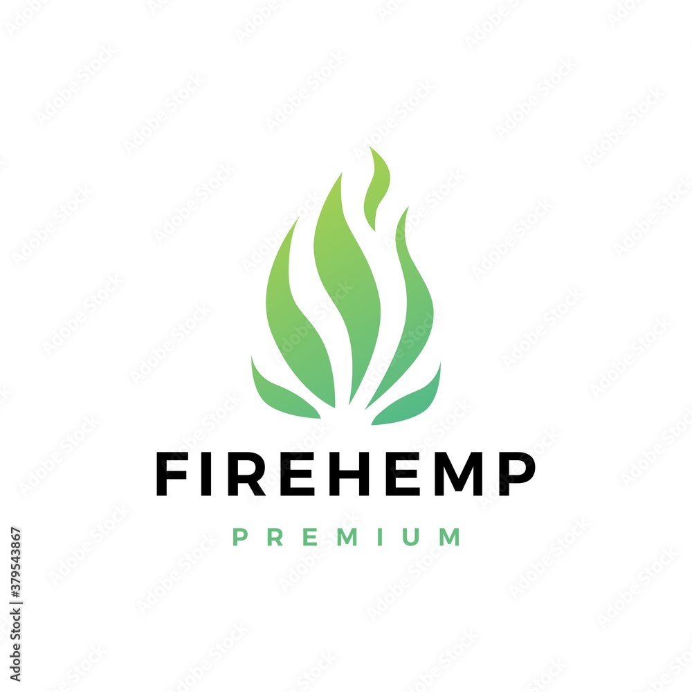 fire cannabis logo vector icon illustration