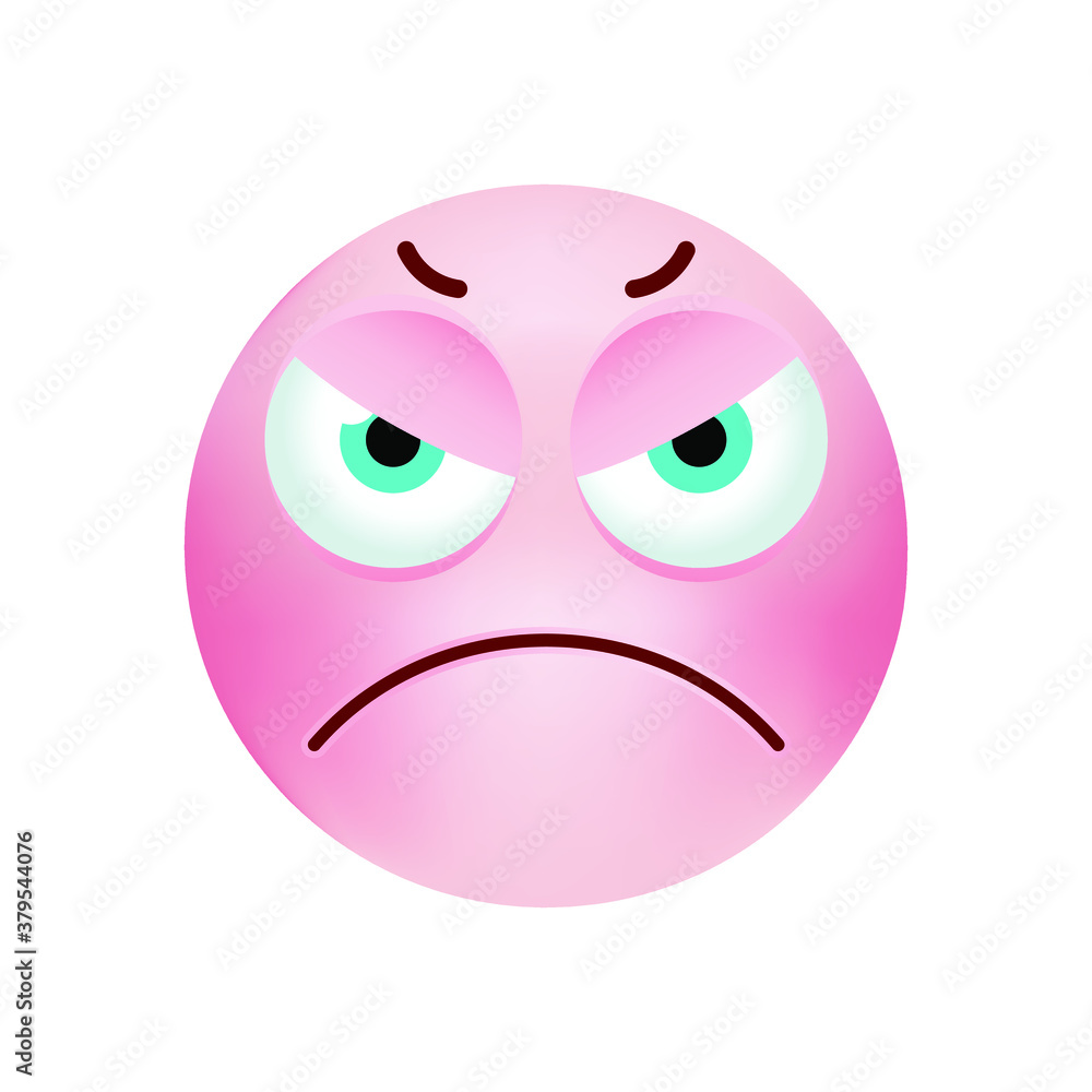 Fototapeta premium Cute Emoticon with Cartoon Style on White Background . Isolated Vector Illustration 