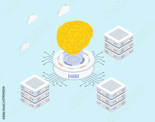 
Artificial intelligence vector, isometric illustration design 
