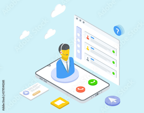 
Illustration design of technical support, customer support 
