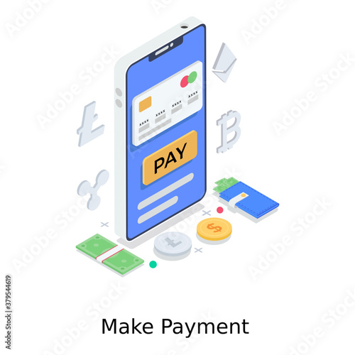 
Make payment illustration design, payment gateway style 
