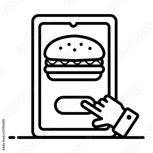 
Order food online vector, editable icon 
