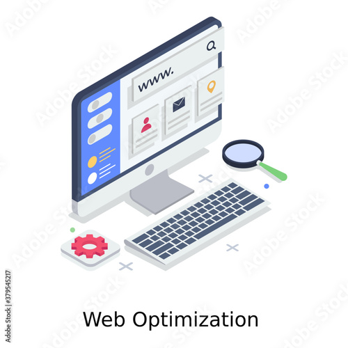  Online traffic speed testing concept, isometric illustration of web optimization vector style 