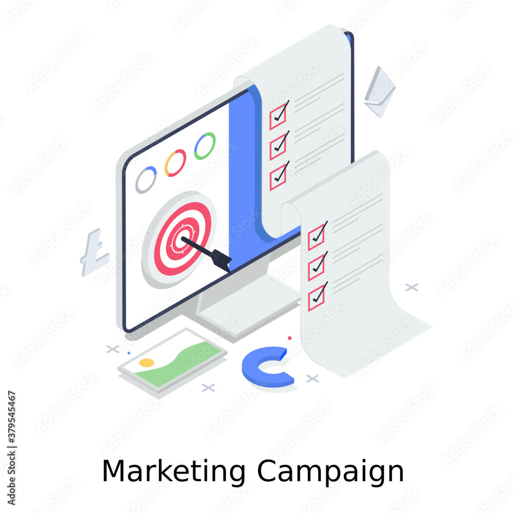 Marketing campaign illustration in isometric style
Marketing campaign illustration in isometric style