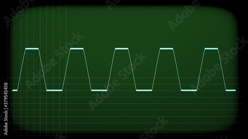 Square Wave on Oscilloscope Screen
