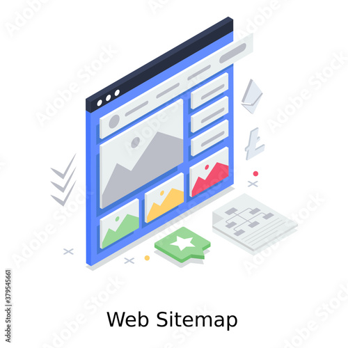 
Web sitemap vector in editable style 

