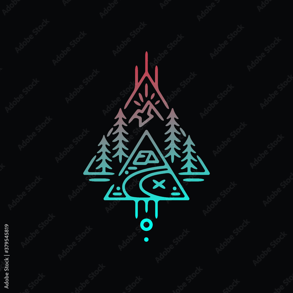 amazing of fine line art, a combination of a simple and a clean, is a cool logo, tattoo art, or design for anything.