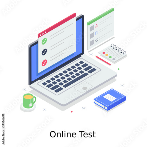 
A design of online test in editable isometric vector 
