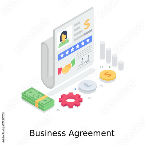 
Business agreement illustration design in modern vector style 
