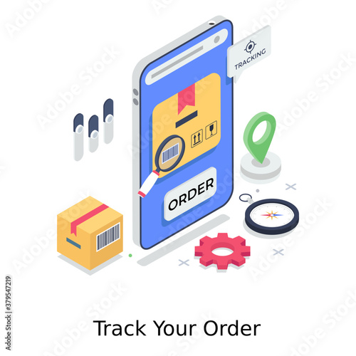 
Parcel tracking illustration, parcel finding concept, track your order 
