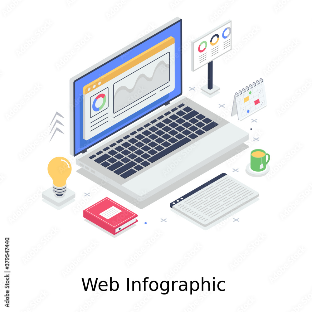 Design of web infographic, isometric style
Design of web infographic, isometric style