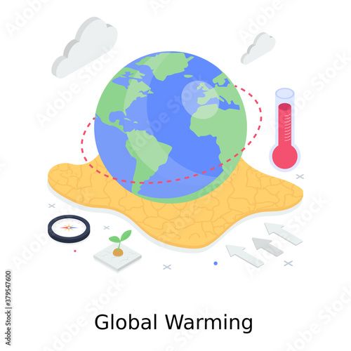 
Design of global warming in editable style 
