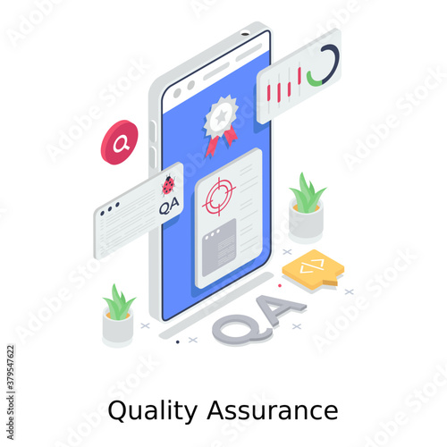 
Quality assurance illustration design in modern vector 
