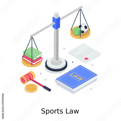 
A design of sports law in trendy isometric vector 
