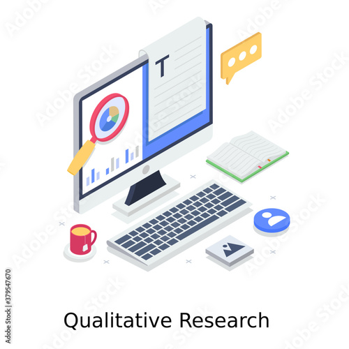 
Qualitative research vector design, business search editable illustration 
