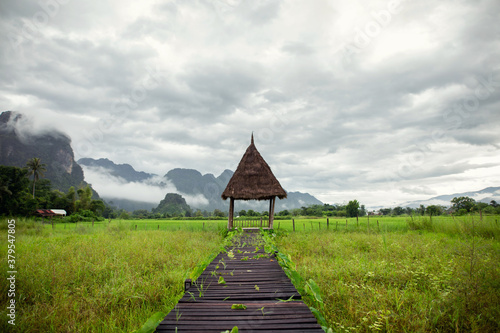 Beautiful small village in Vang Vieng photo