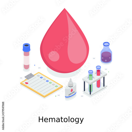 Hematology vector design, blood bank to collect and donate blood 