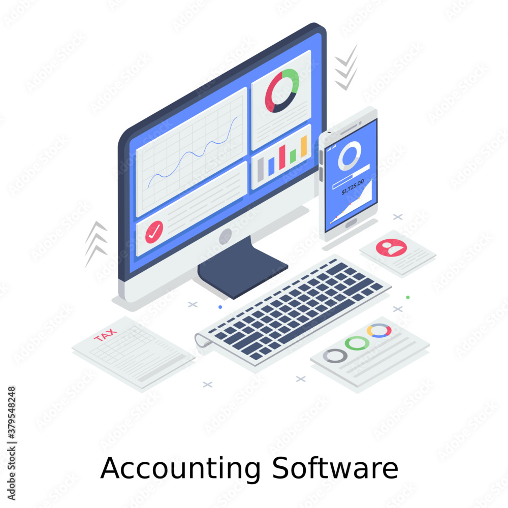Accounting software vector in isometric style
Accounting software vector in isometric style