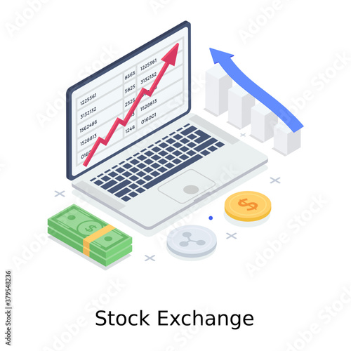 
A design of stock exchange in editable style 
