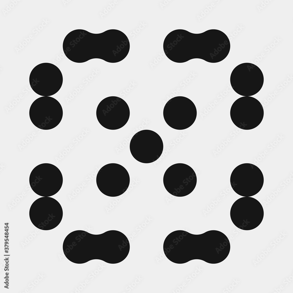 Fototapeta premium Abstract Cross Pattern Dots Logo generative computational art illustration