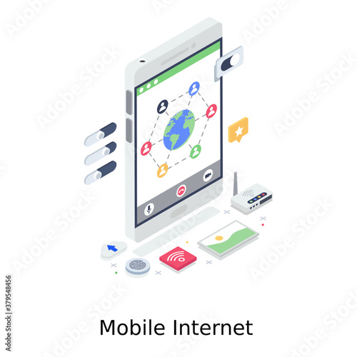 
Mobile network illustration design, mobile internet 
