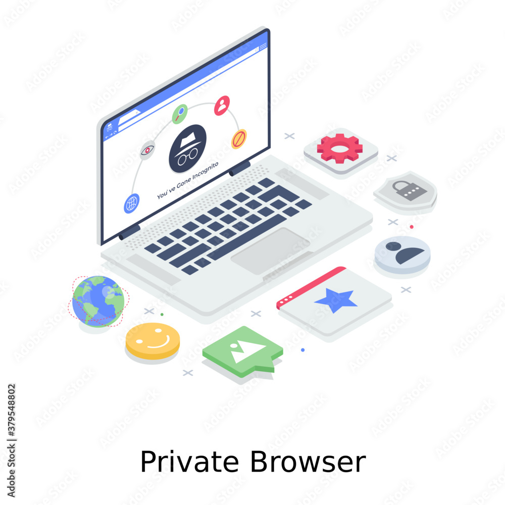 Private browser illustration in editable style
Private browser illustration in editable style