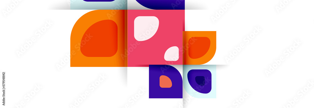 Set of vector modern geometric abstract backgrounds with repeating abstract round shapes patterns and shadow effects Set of vector modern geometric abstract backgrounds with repeating abstract round shapes patterns and shadow effects