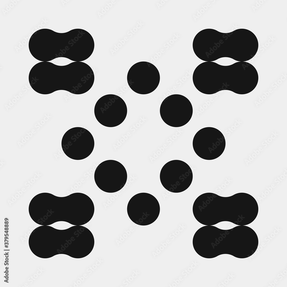 Fototapeta premium Abstract Cross Pattern Dots Logo generative computational art illustration