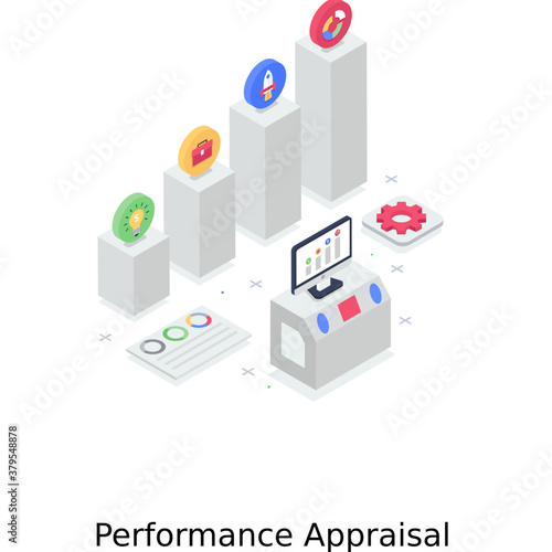 
Performance appraisal, isometric vector 
